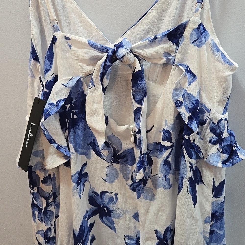 LULUS Floral Blue and White Women's Dress SMALLstars! NWT - Picture 8 of 10